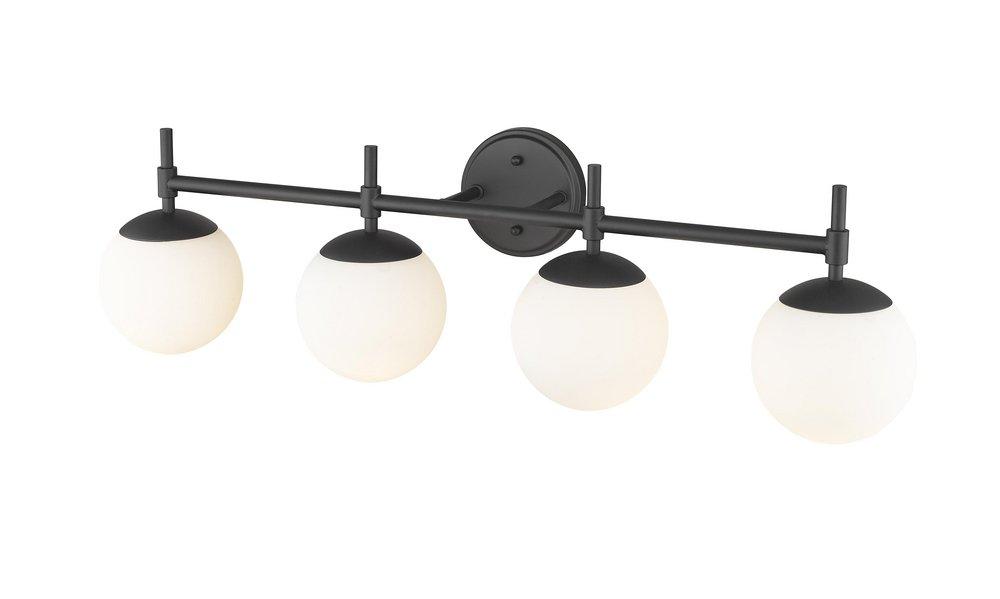 4-Light Vanity Fixture in Matte Black 