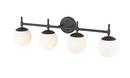 4-Light Vanity Fixture in Matte Black 