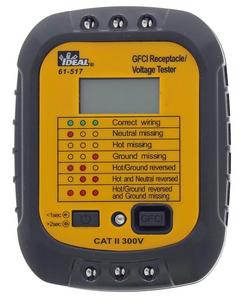 GFCI Receptacle & Voltage Tester, 120V Plug-In