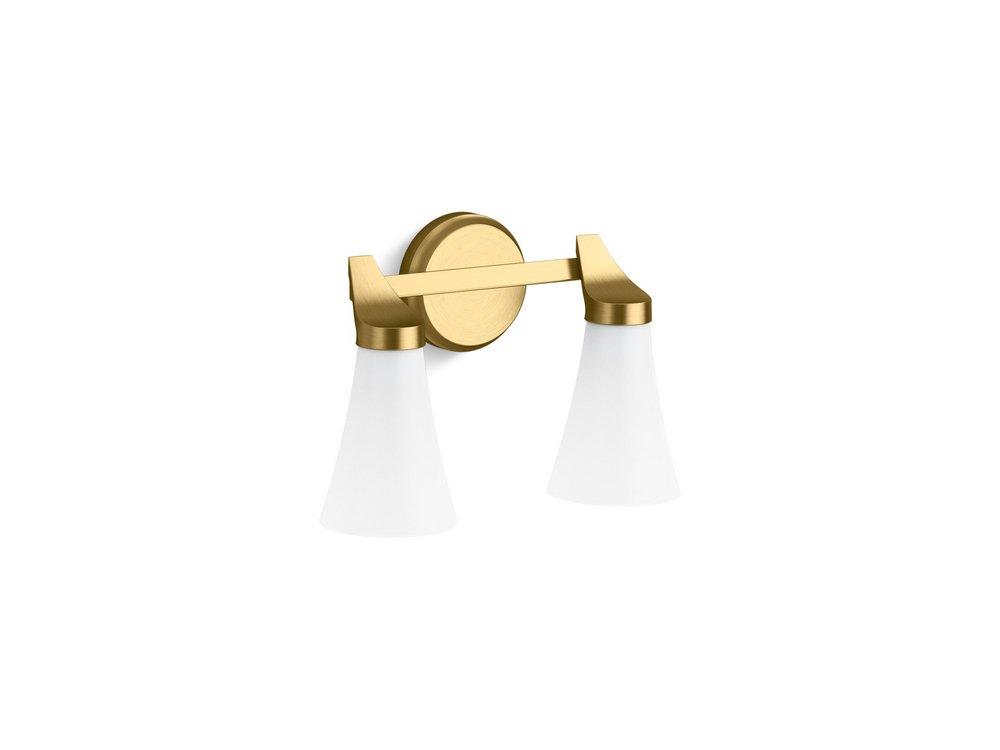 SIMPLICE TWO-LIGHT SCONCE BRUSHED MODERNE BRASS 