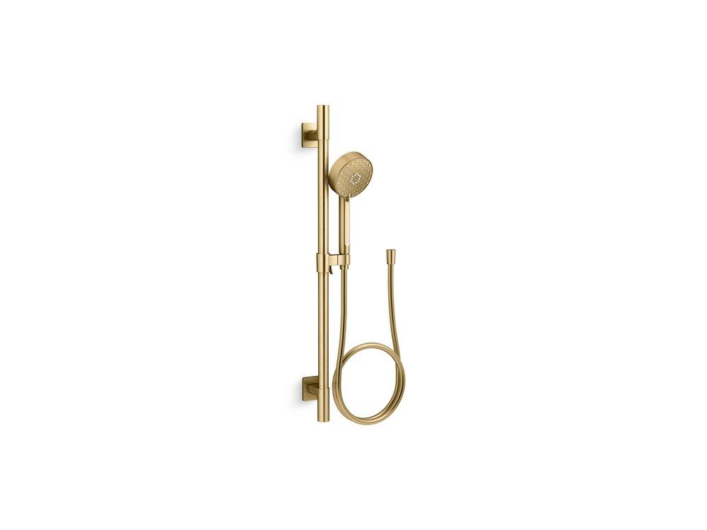 AWAKEN G110 24 IN. DELUXE FOUR-FUNCTION HANDSHOWER KIT - 2.5 GPM VIBRANT BRUSHED MODERNE BRASS 