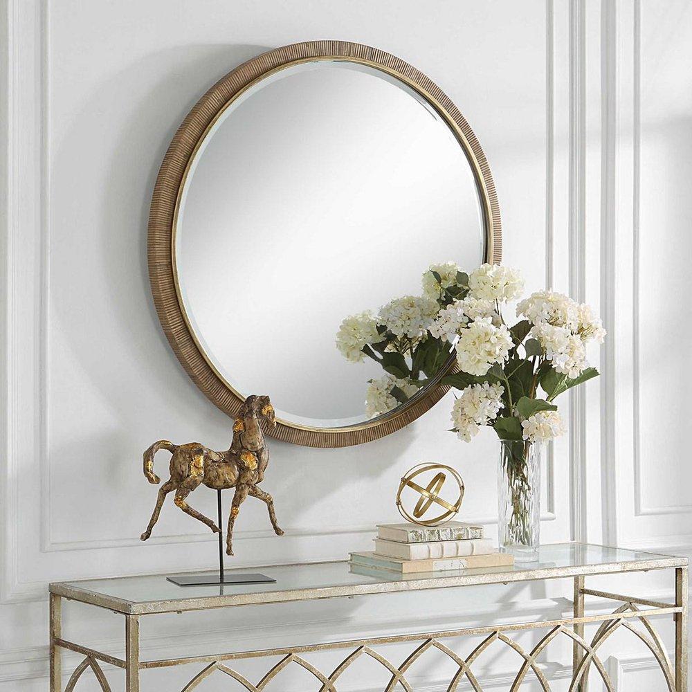 PARADISE ROUND MIRROR RATTAN 