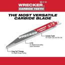 12 6 TPI THE WRECKER WITH CARBIDE TEETH SAWZALL BLADE 5PK 