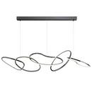 50W 1-Light Integrated LED Pendant Light in Black Chrome