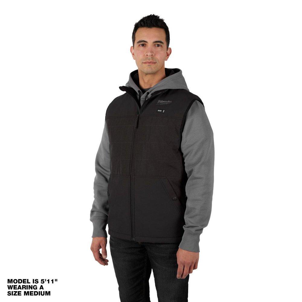Milwaukee&reg; Black 12V 4 Piece Lithium-ion Polyester Heated Vest in Black 
