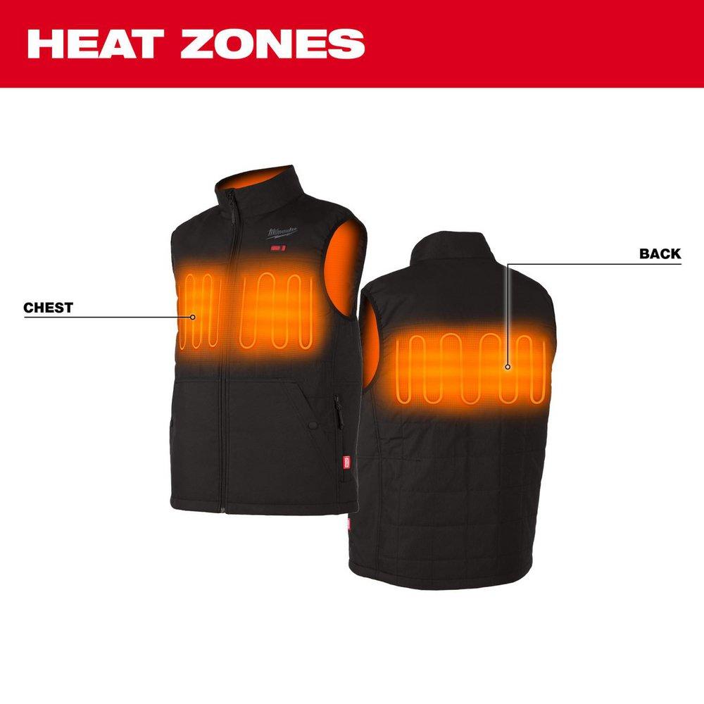 Milwaukee&reg; Black 12V 4 Piece Lithium-ion Polyester Heated Vest in Black 