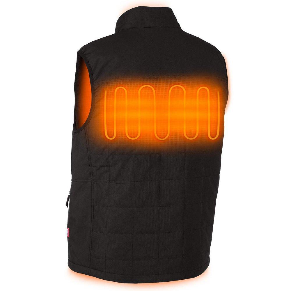 Milwaukee&reg; Black 12V 4 Piece Lithium-ion Polyester Heated Vest in Black 
