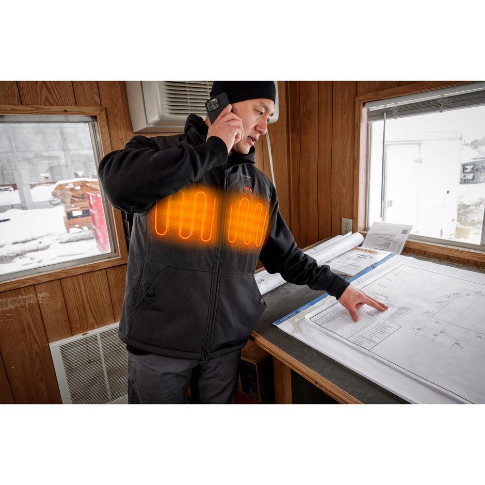Milwaukee&reg; Black 12V 4 Piece Lithium-ion Polyester Heated Vest in Black 