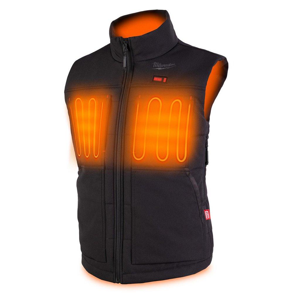 Milwaukee&reg; Black 12V 4 Piece Lithium-ion Polyester Heated Vest in Black 