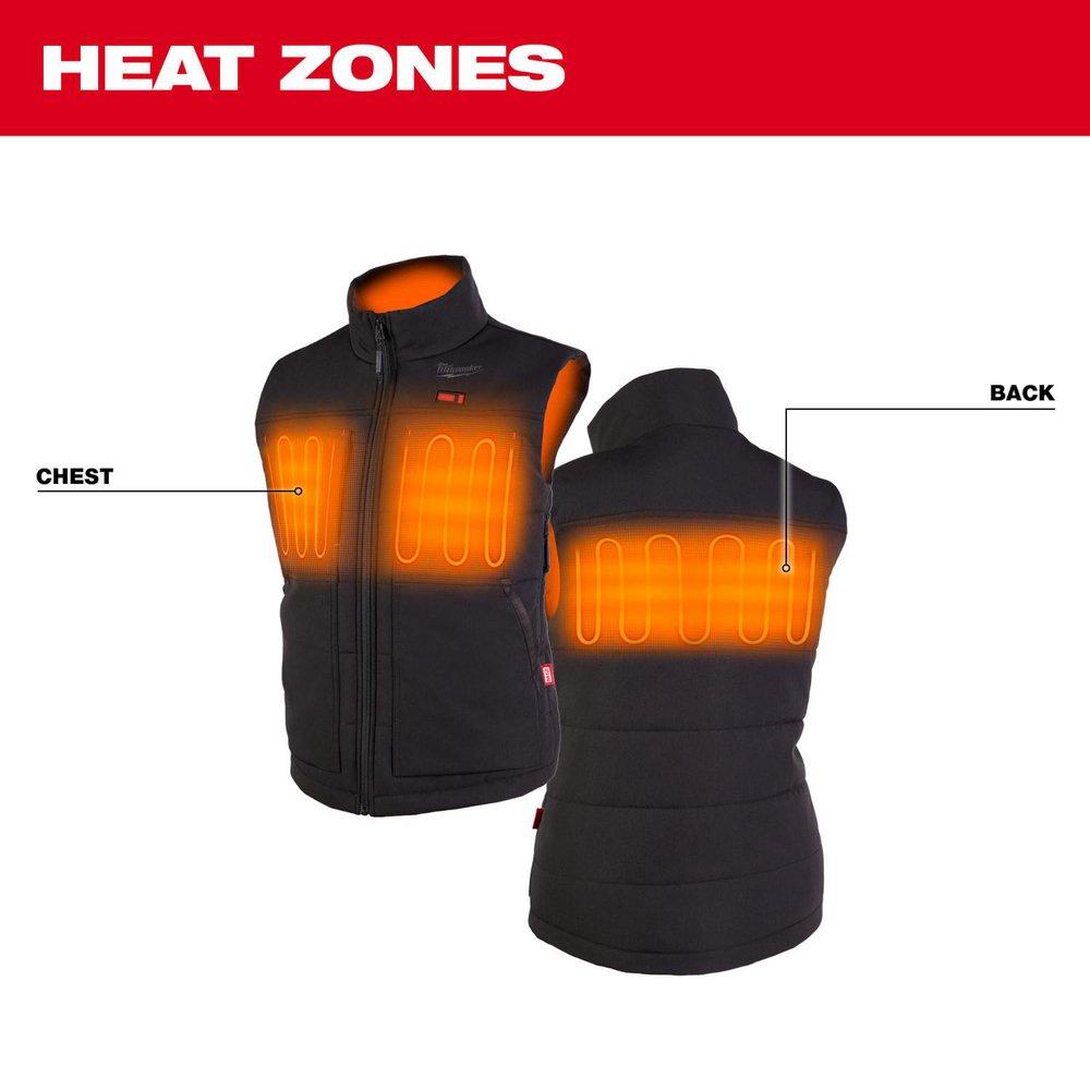 Milwaukee&reg; Black 12V 4 Piece Lithium-ion Polyester Heated Vest in Black 