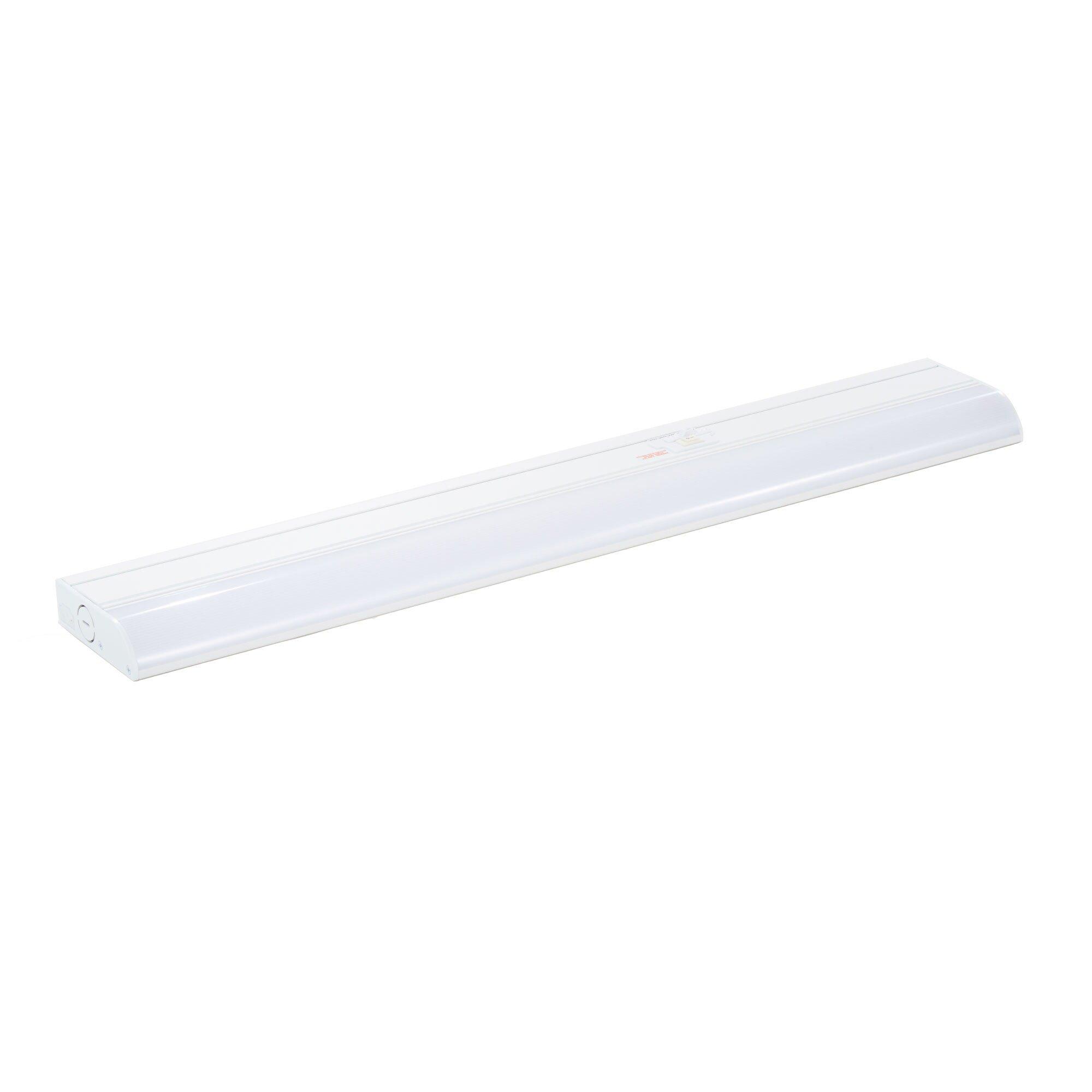 36 in. Wide Toggle On / Off 3000K LED Under Cabinet Light with 24 in. Power Cord in White 
