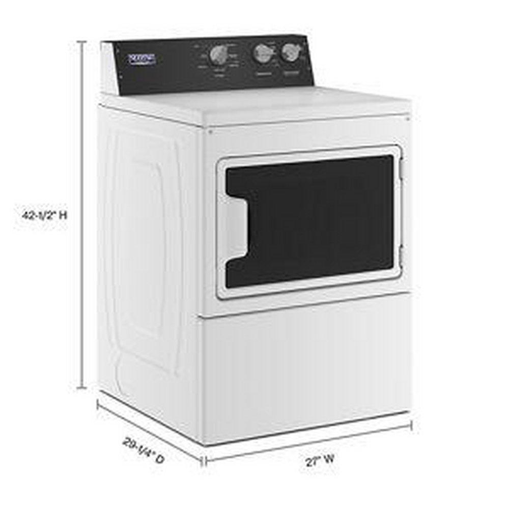 Maytag White 27 x 29-1/4 in. 240V 7.4 cu. ft. Electric Front Load Dryer 