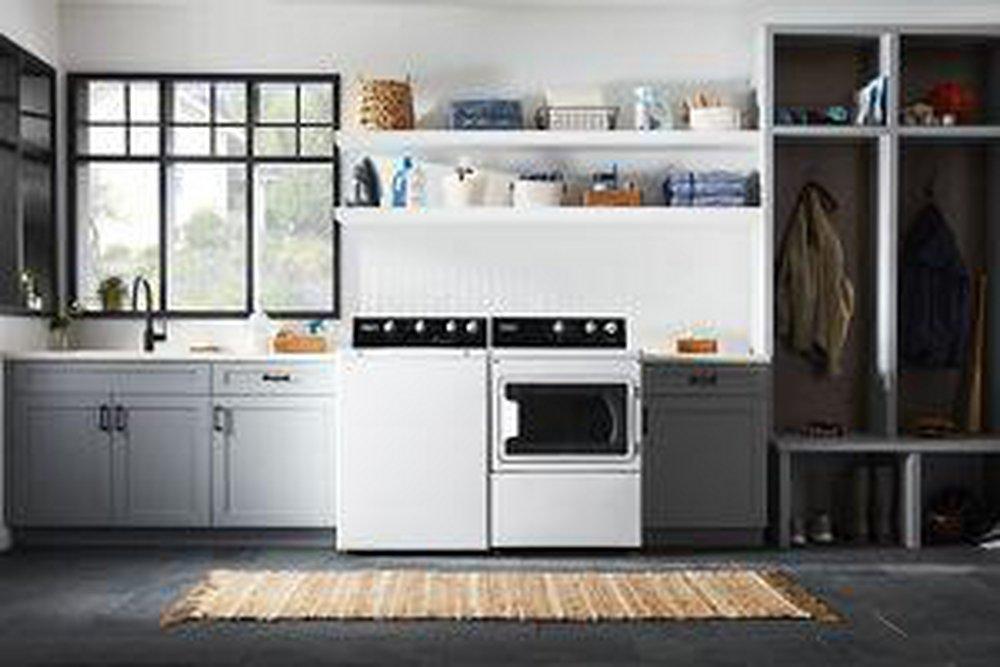 Maytag White 27 x 29-1/4 in. 240V 7.4 cu. ft. Electric Front Load Dryer 