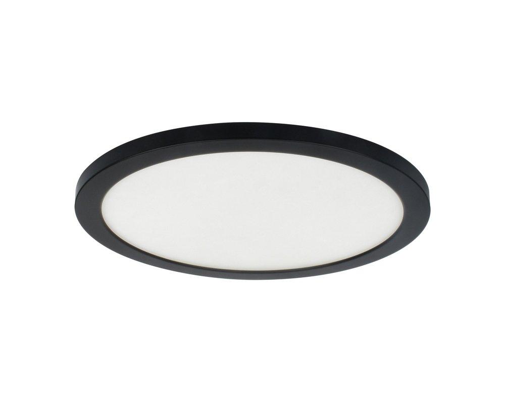 12 in. LED Color Selectable Round Flat Panel Ceiling Fixture in Matte Black 