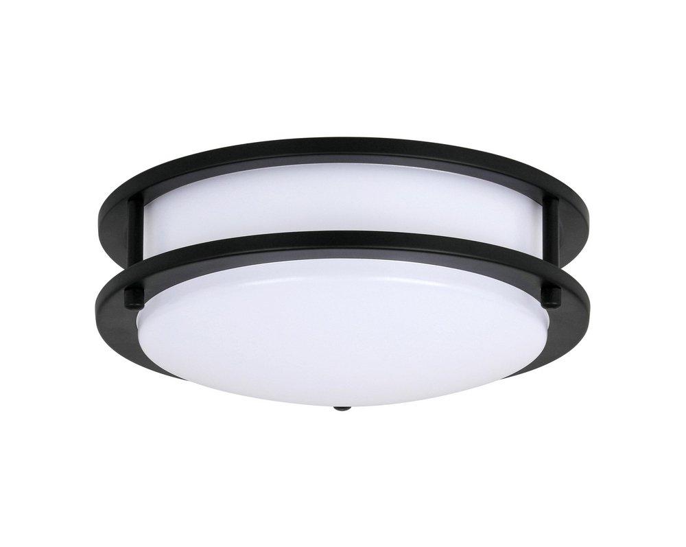 10 in. LED Round Saturn Ceiling Fixture in Matte Black 
