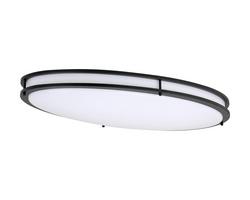 LED Large Oval Flush Mount Ceiling Fixture in Matte Black