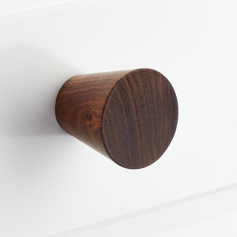 1-1/4 VALEWOOD WOODEN TAPERED CABINET KNOB - WALNUT 