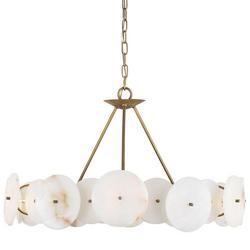 30 x 17-3/4 in. 60W 6-Light 1-Tier Art Deco Chandelier in Havana Gold