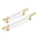 5-1/16 SIMBURY ENAMEL & BRASS CABINET PULL - MATTE WHITE/SATIN BRASS 