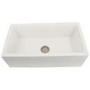 Nantucket Sinks White 33 x 18 in. No-Hole Fire Clay Single Bowl Undermount Kitchen Sink 
