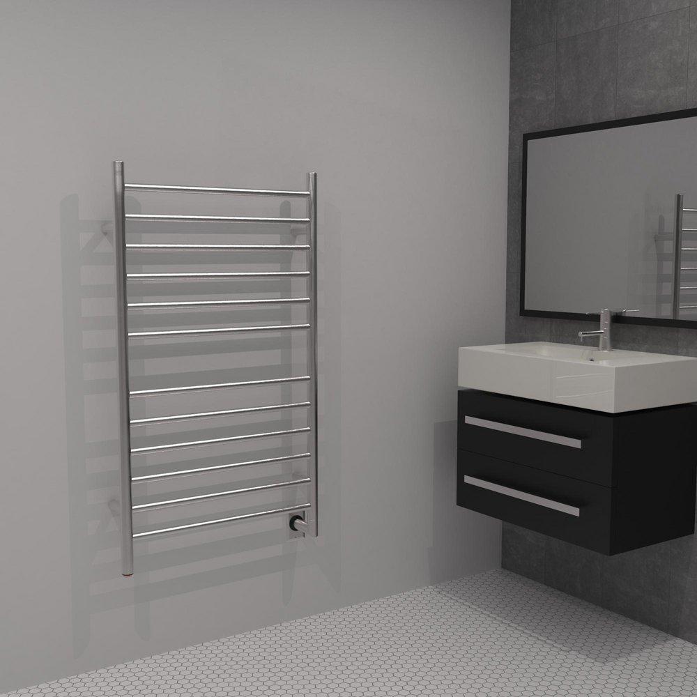 Amba Products Brushed Stainless 24-3/8 x 43 in. Wall Mount Towel Warmer 