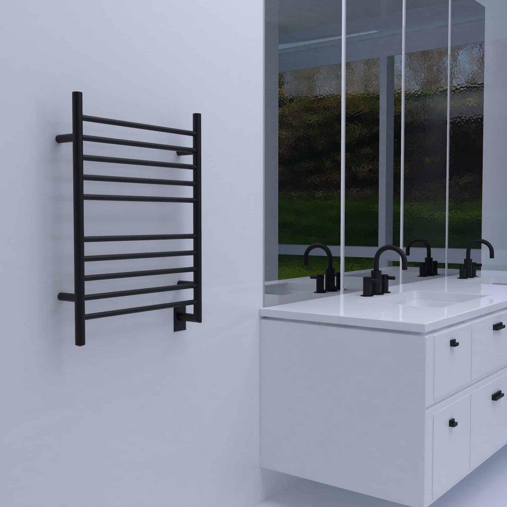 Amba Products Matte Black 24-3/8 x 33-1/2 in. Wall Mount Towel Warmer 