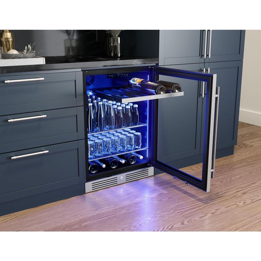 24 in. Single Zone Under Cabinet Beverage Cooler in Stainless Steel with Reversible Door 