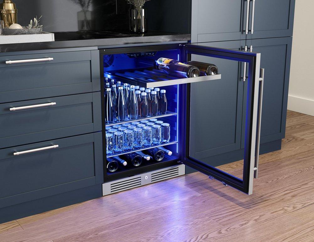 24 in. Single Zone Under Cabinet Beverage Cooler in Stainless Steel with Reversible Door 