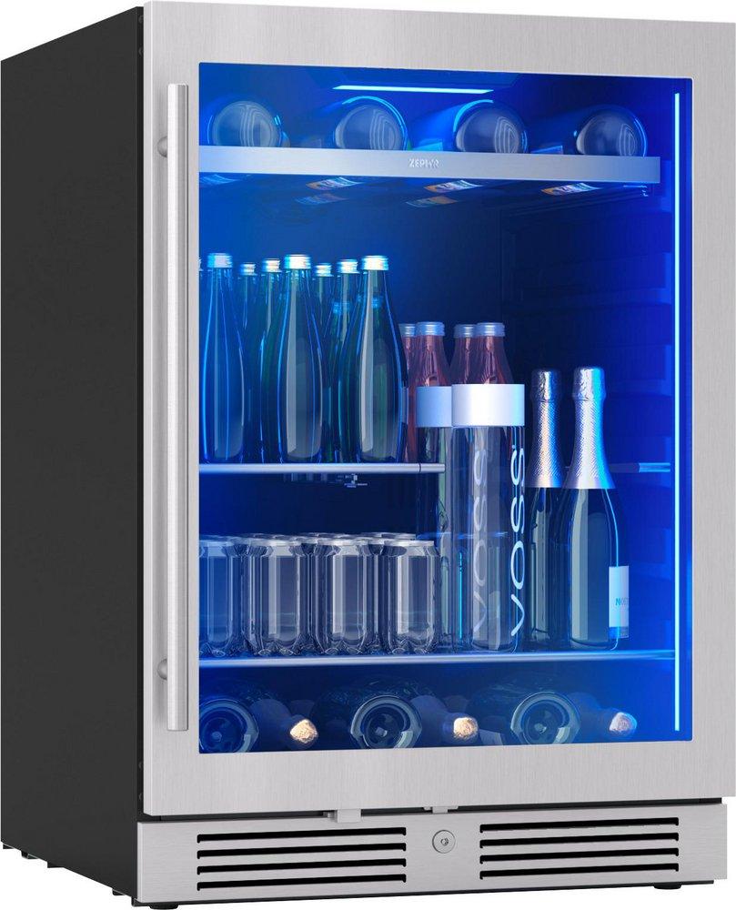 24 in. Single Zone Under Cabinet Beverage Cooler in Stainless Steel with Reversible Door 