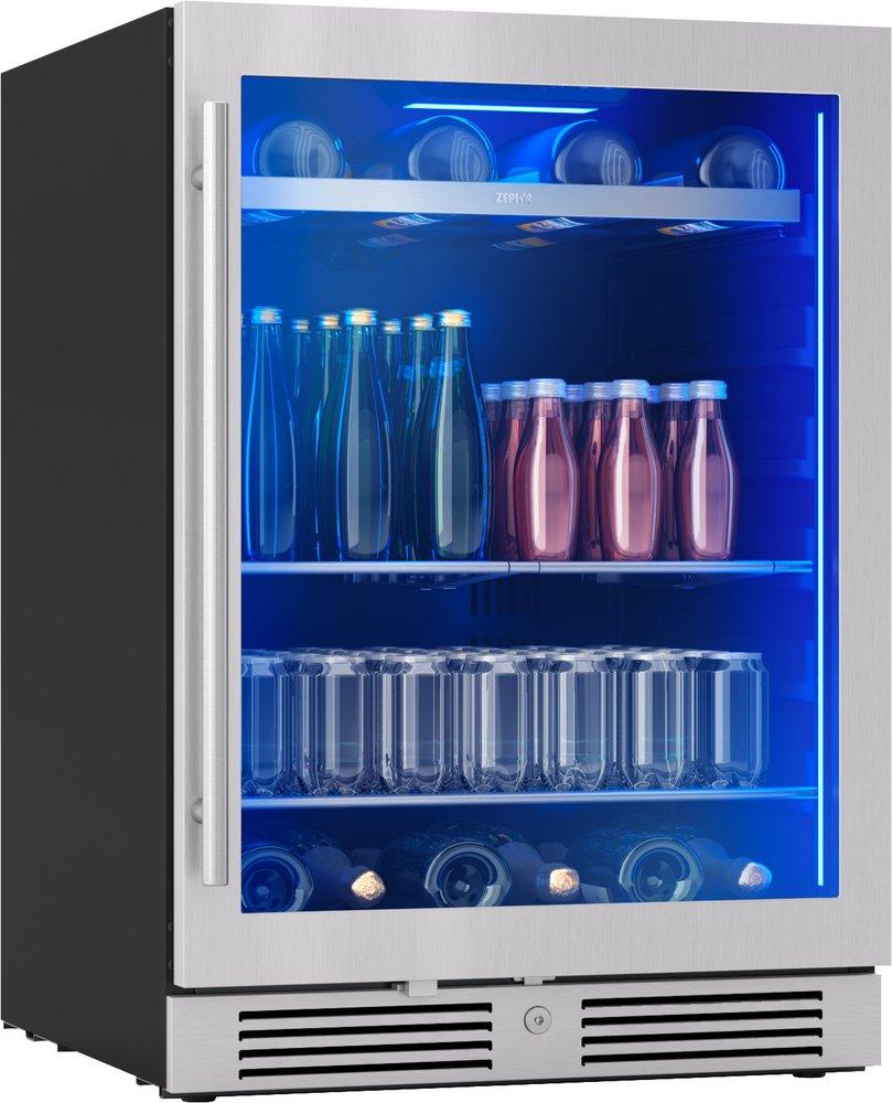 24 in. Single Zone Under Cabinet Beverage Cooler in Stainless Steel with Reversible Door 