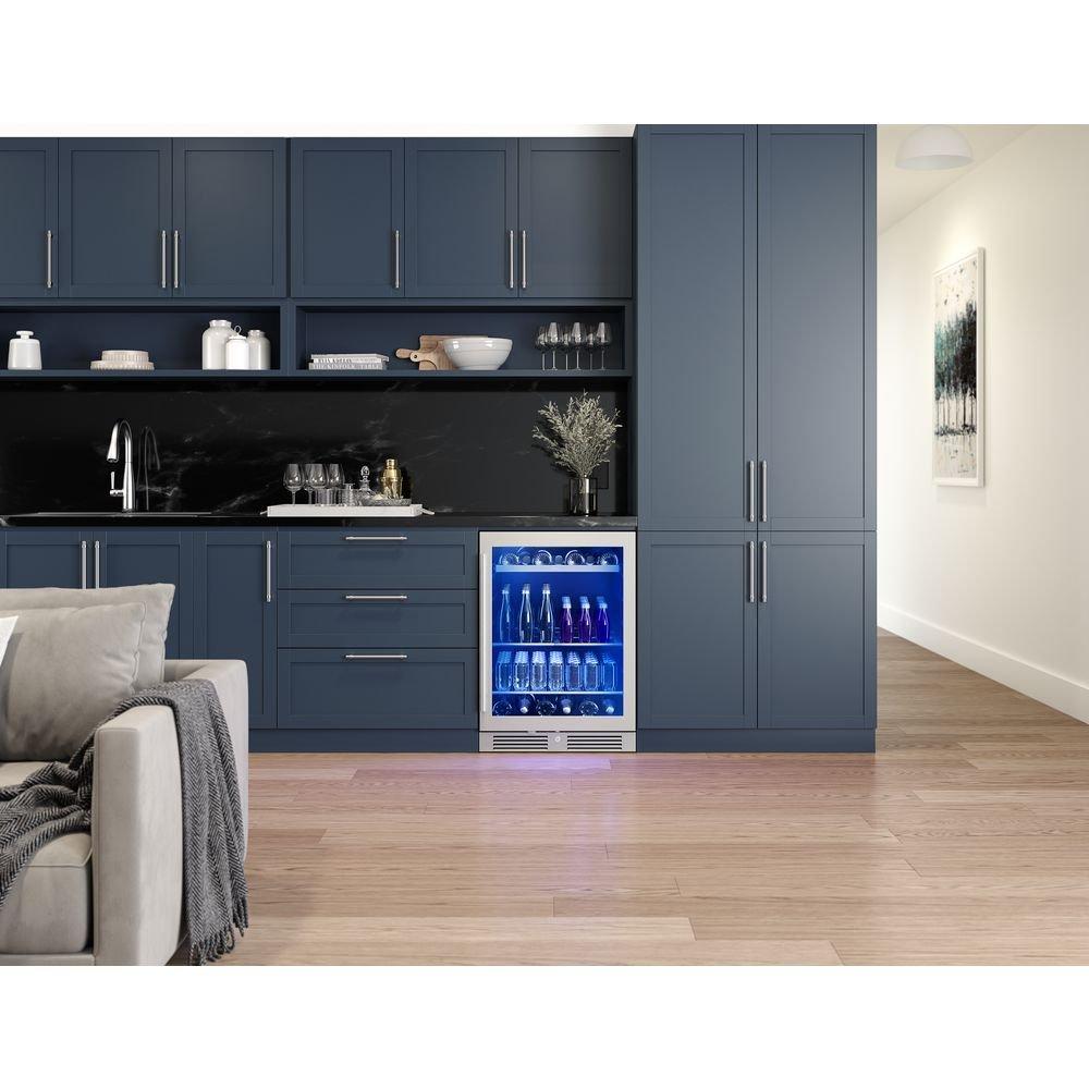 24 in. Single Zone Under Cabinet Beverage Cooler in Stainless Steel with Reversible Door 