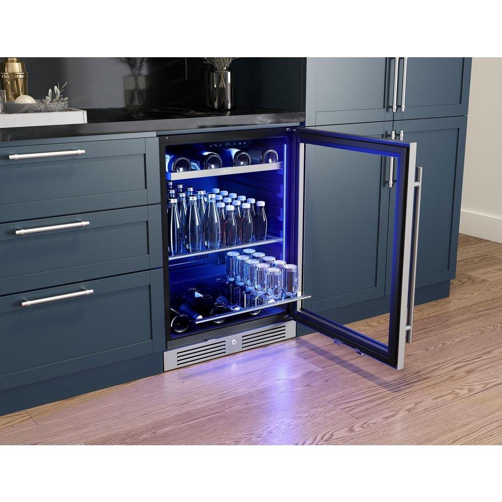 24 in. Single Zone Under Cabinet Beverage Cooler in Stainless Steel with Reversible Door 