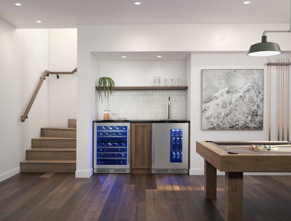 24 in. Single Zone Under Cabinet Kegerator & Beverage Cooler in Stainless Steel with Reversible Door 