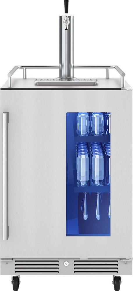 24 in. Single Zone Under Cabinet Kegerator & Beverage Cooler in Stainless Steel with Reversible Door 