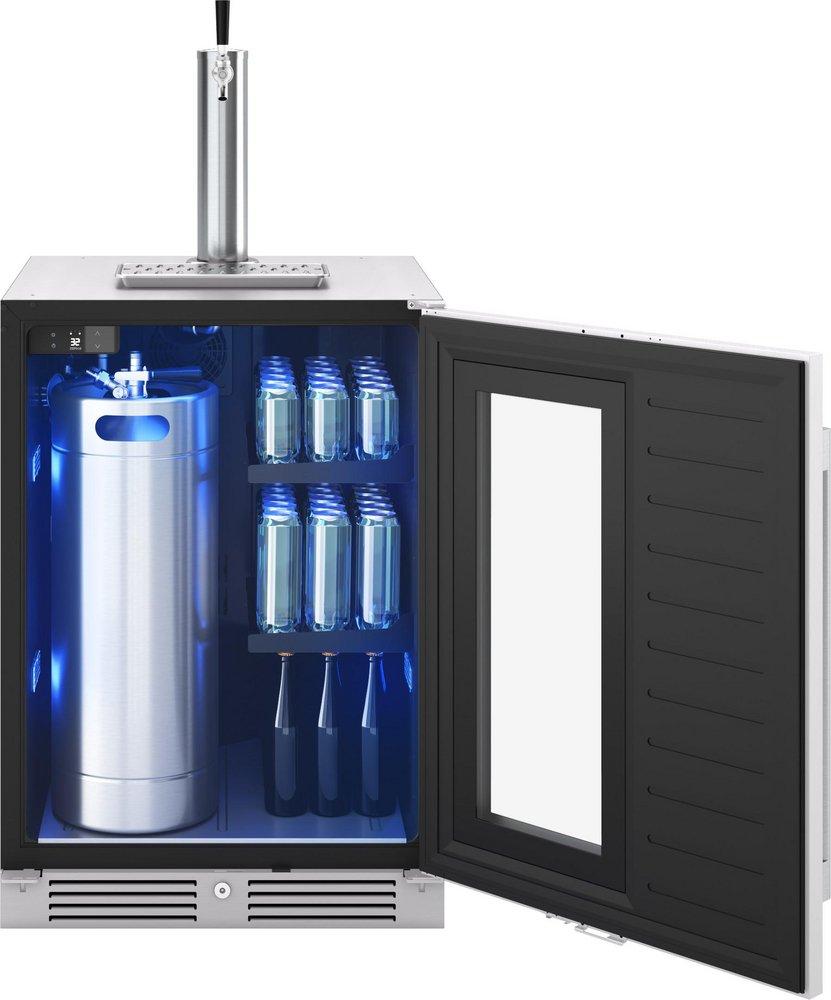 24 in. Single Zone Under Cabinet Kegerator & Beverage Cooler in Stainless Steel with Reversible Door 