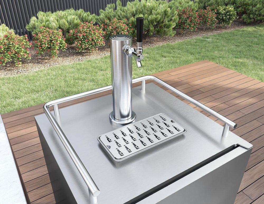 24 in. Single Zone Under Counter Outdoor Kegerator & Beverage Cooler in Stainless Steel with Reversible Door 