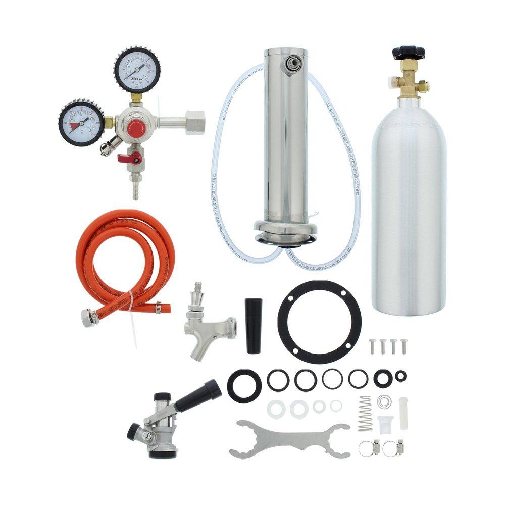 Kegerator Single Tap Kit with CO2 in Stainless Steel 
