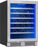 24 in. Single Zone Under Counter Wine Cooler in Stainless Steel with Reversible Door 