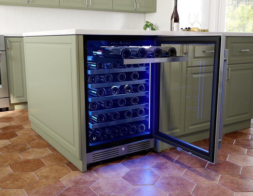 24 in. Single Zone Under Counter Wine Cooler in Stainless Steel with Reversible Door 