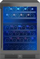 24 in. Dual Zone Under Counter Wine Cooler in Black Stainless Steel with Reversible Door 