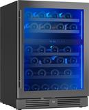 24 in. Dual Zone Under Counter Wine Cooler in Black Stainless Steel with Reversible Door 