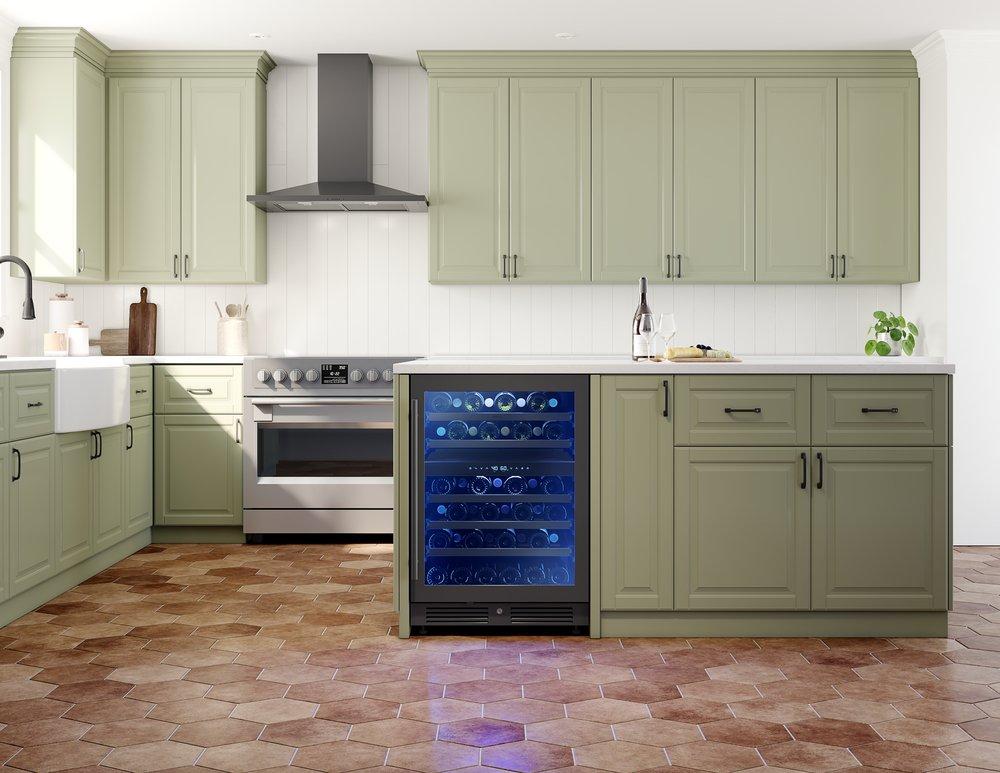 24 in. Dual Zone Under Counter Wine Cooler in Black Stainless Steel with Reversible Door 