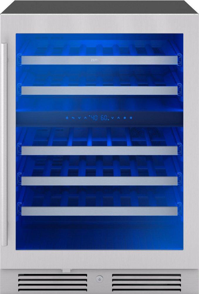 24 in. Dual Zone Under Counter Wine Cooler in Stainless Steel with Reversible Door 