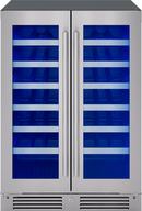24 in. Dual Zone Under Counter Wine Cooler with French Doors in Stainless Steel 