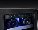 24 in. Dual Zone Under Counter Wine Cooler with French Doors in Stainless Steel 