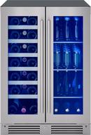 24 in. Single Zone Under Counter Wine Cooler in Stainless Steel with French Doors 