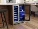 24 in. Single Zone Under Counter Wine Cooler in Stainless Steel with French Doors 