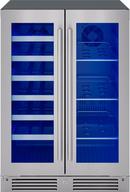 24 in. Single Zone Under Counter Wine Cooler in Stainless Steel with French Doors 