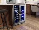 24 in. Single Zone Under Counter Wine Cooler in Stainless Steel with French Doors 