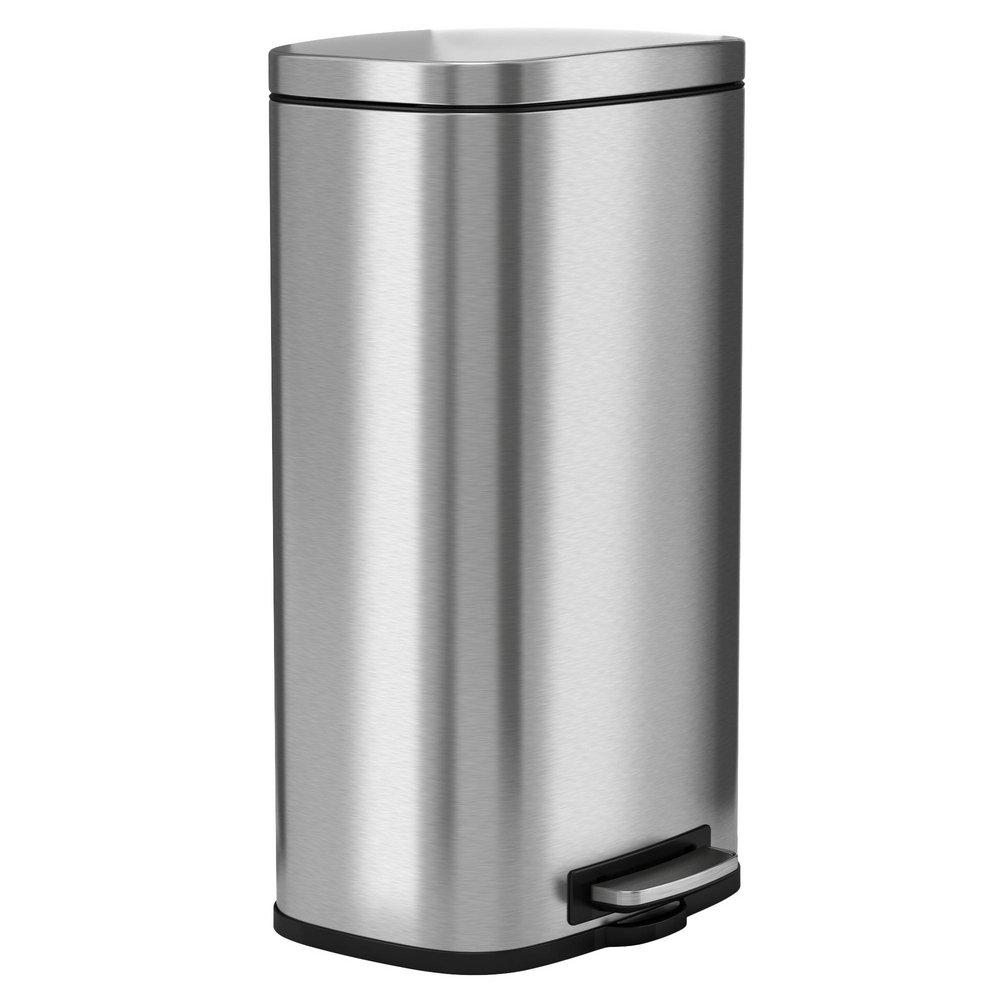 8 gal Stainless Steel Soft Step Trash Can w/ Odor Filter & Removable Inner Bucket 